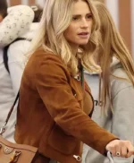 Street Style Michelle Hunziker Suede Jacket