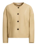 Molly Novak Loot Beige Leather Jacket