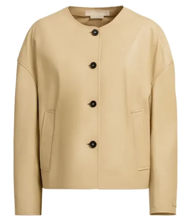 Molly Novak Loot Beige Leather Jacket