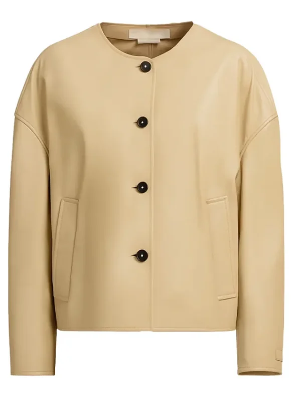 Molly Novak Loot Beige Leather Jacket