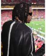 Monday Night Football Gunna Black Leather Coat