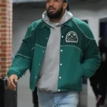NY Knicks Vs Oklahoma City Thunder Karl-Anthony Towns Green Jacket