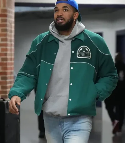NY Knicks Vs Oklahoma City Thunder Karl-Anthony Towns Green Jacket