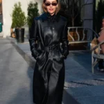 NYC 2026 Emilia Clarke Leather Coat