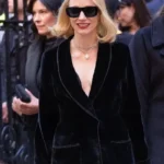 NYC 2026 Jessica Chastain Black Velvet Blazer