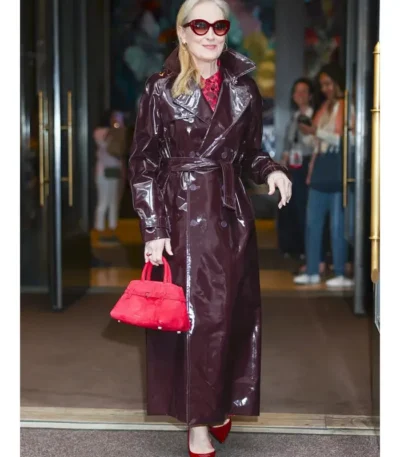 NYC 2026 Meryl Streep Leather Coat