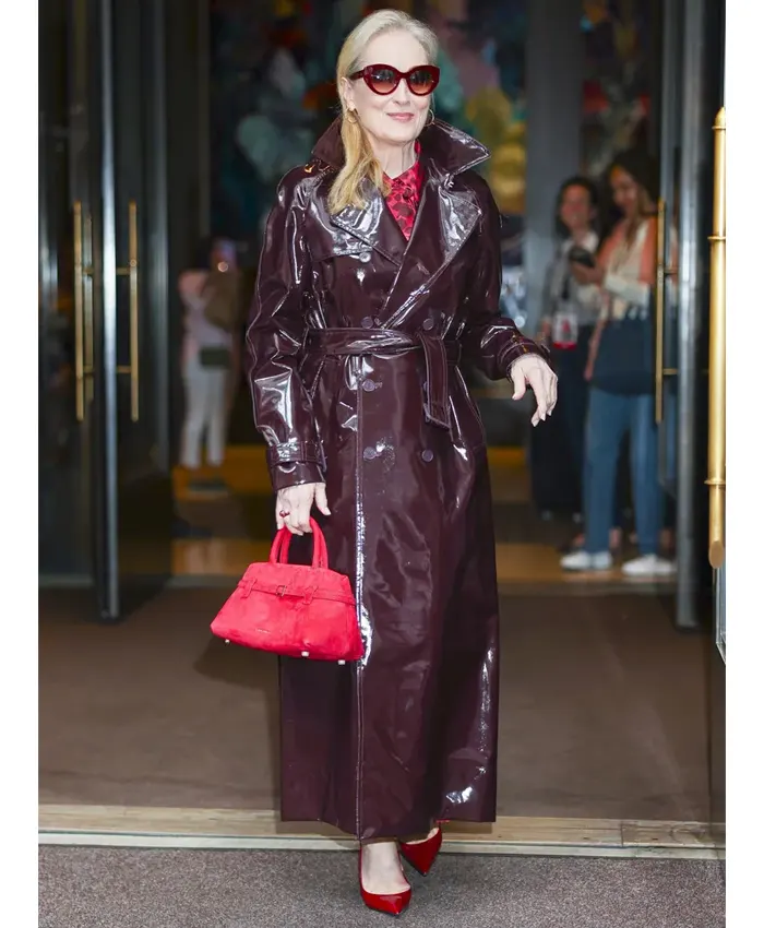 NYC 2026 Meryl Streep Leather Coat NYC 2026 Meryl Streep Leather Coat