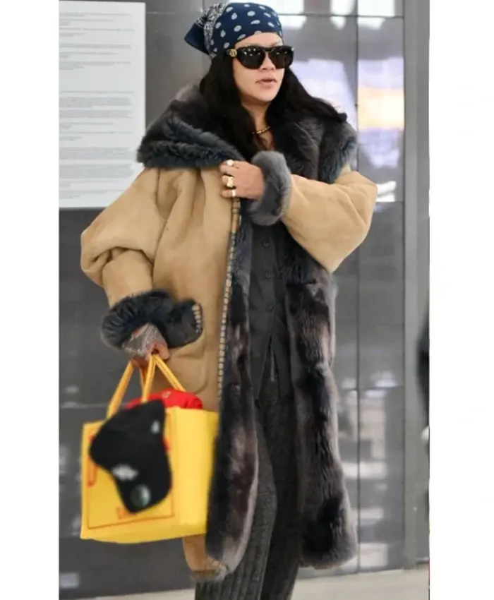 NYC 2026 Rihanna Beige Long Coat NYC 2026 Rihanna Beige Long Coat