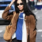 NYC 2026 Zoe Kravitz Suede Jacket