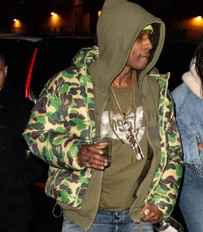 NYC ASAP Rocky Green Camo Puffer Jacket