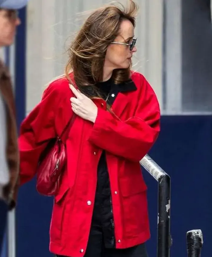 NYC Dakota Johnson Red Cotton Jacket NYC Dakota Johnson Red Cotton Jacket