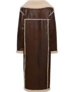 NYC Gigi Hadid Brown Shearling Leather Coat