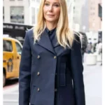 NYC Gwyneth Paltrow Blue Peacoat