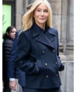 NYC Gwyneth Paltrow Blue Peacoat