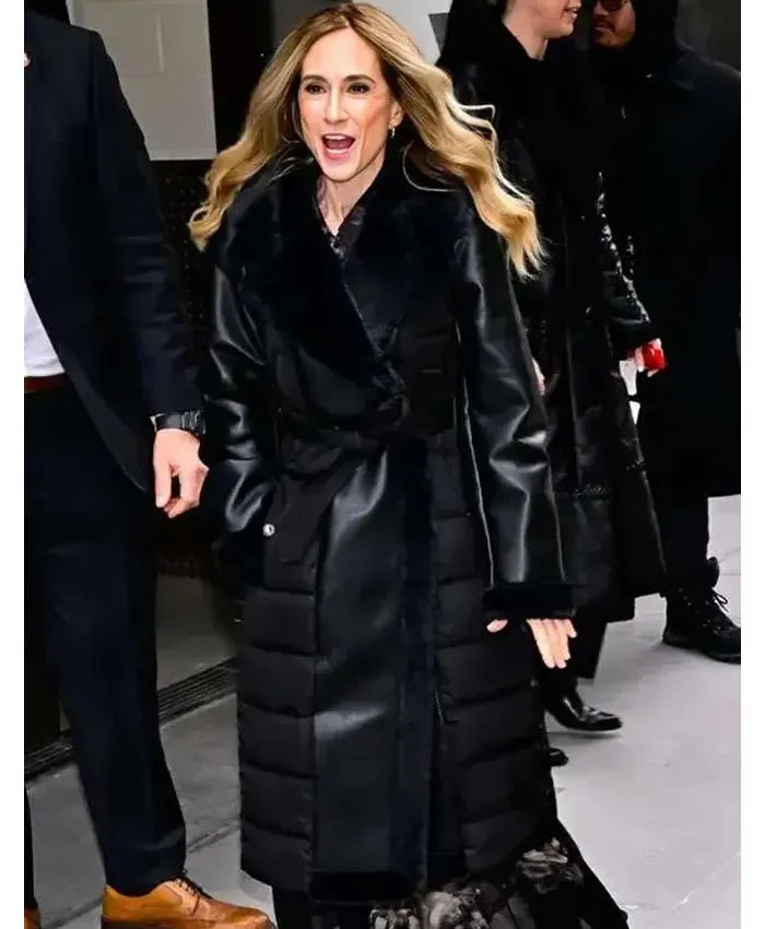 NYC Holly Hunter Black Fur Trim Coat NYC Holly Hunter Black Fur Trim Coat
