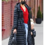 NYC Irina Shayk Black Hooded Coat
