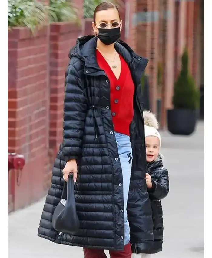 NYC Irina Shayk Black Hooded Coat NYC Irina Shayk Black Hooded Coat