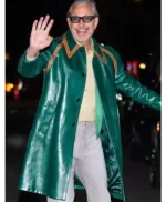 NYC Jeff Goldblum Green Leather Coat