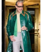 NYC Jeff Goldblum Green Leather Coat