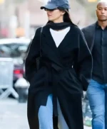 NYC Kendall Jenner Black Wool Coat