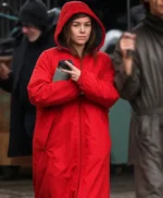 NYC Milly Alcock Red Hooded Coat