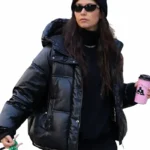NYC Nina Dobrev Leather Puffer Jacket
