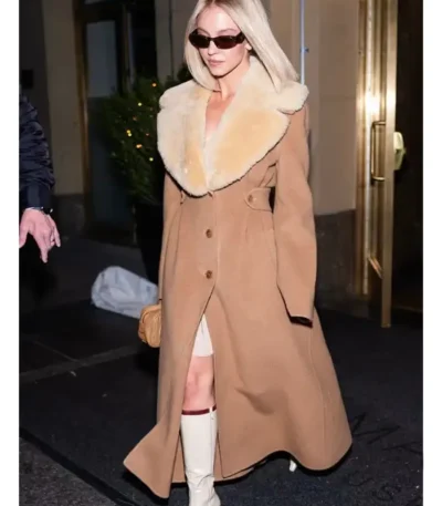NYC Sydney Sweeney Brown Fur Coat