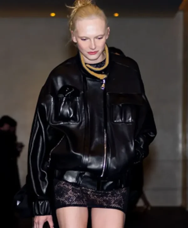 NYC Times Square 2026 Alex Consani Black Jacket