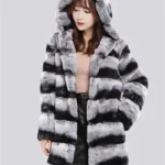 Nadine Chinchilla Fur Luxury Hooded Coat