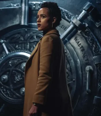 Nathalie Emmanuel Army of Thieves Long Brown Coat