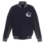 Navy-Charcoal Accent Vancouver Canucks Varsity Wool Jacket