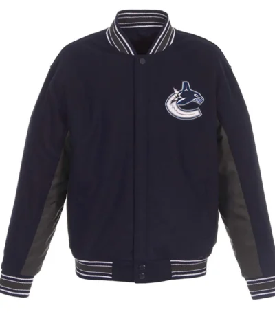Navy-Charcoal Accent Vancouver Canucks Varsity Wool Jacket