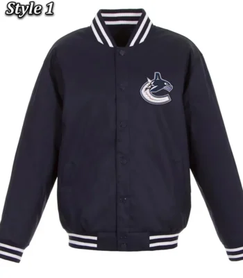 Navy Vancouver Canucks Front Hit Poly Twill Jacket