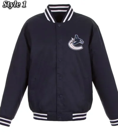 Navy Vancouver Canucks Front Hit Poly Twill Jacket