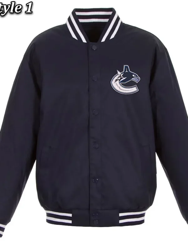 Navy Vancouver Canucks Front Hit Poly Twill Jacket