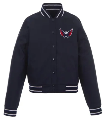 Navy Washington Capitals Poly-Twill Front-Hit Jacket