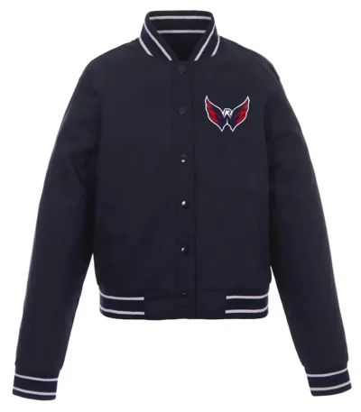 Navy Washington Capitals Poly-Twill Front-Hit Jacket