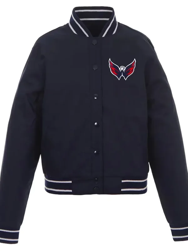 Navy Washington Capitals Poly-Twill Front-Hit Jacket