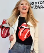 NYC Christie Brinkley White Leather Jacket