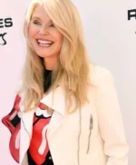 NYC Christie Brinkley White Leather Jacket