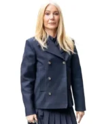 NYC Gwyneth Paltrow Blue Peacoat