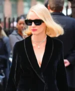 NYC 2026 Jessica Chastain Black Velvet Blazer