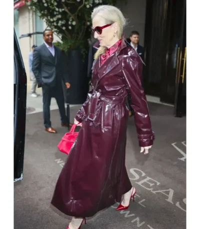 NYC 2026 Meryl Streep Leather Coat
