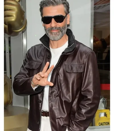 NYC 2026 Oscar Isaac Leather Jacket