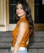 Ozge Yagız Mustard Leather Vest