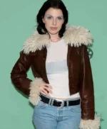 New York Film Festival Julia Fox Brown Fur Jacket