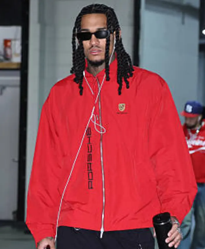 New York Knicks v Atlanta Hawks Jordan Clarkson Red Jacket New York Knicks v Atlanta Hawks Jordan Clarkson Red Jacket