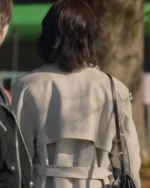 No In-ji The Trunk S01 White Leather Trench Coat