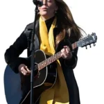 No Kings Rally Maggie Rogers Leather Coat