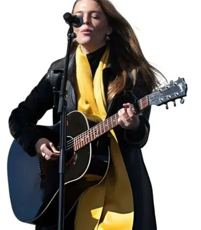 No Kings Rally Maggie Rogers Leather Coat